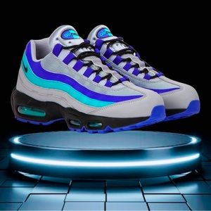 Nike Air Max 95 OG Aqua Men's Wolf Grey Grape Sneakers AT2865 001 Size 11